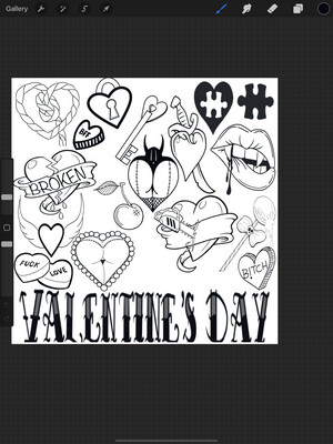 Valentines Day Procreate Brush Set