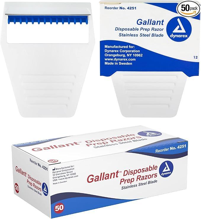 Dynarex Gallant Disposable Prep Razors 50 per box