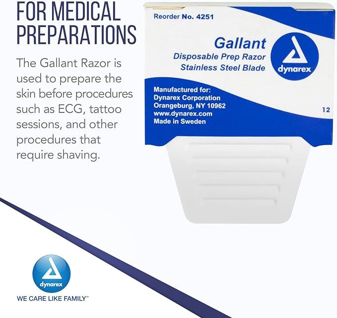 Dynarex Gallant Disposable Prep Razors 50 per box