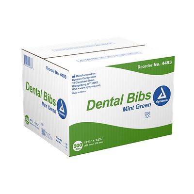 Dynarex Dental Bibs Mint Green 500 Per Case