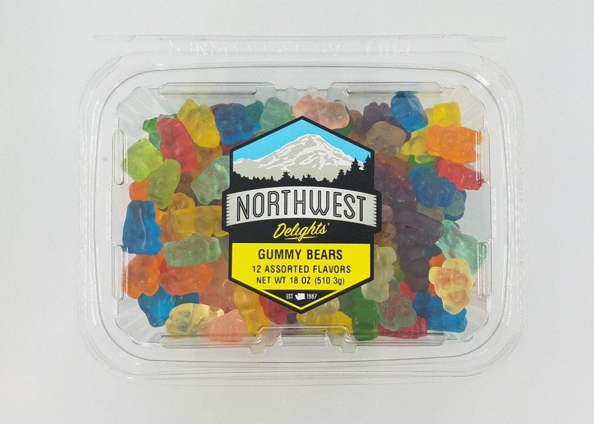 Gummy Bears, 12 Assorted Flavors, 18 oz Tub