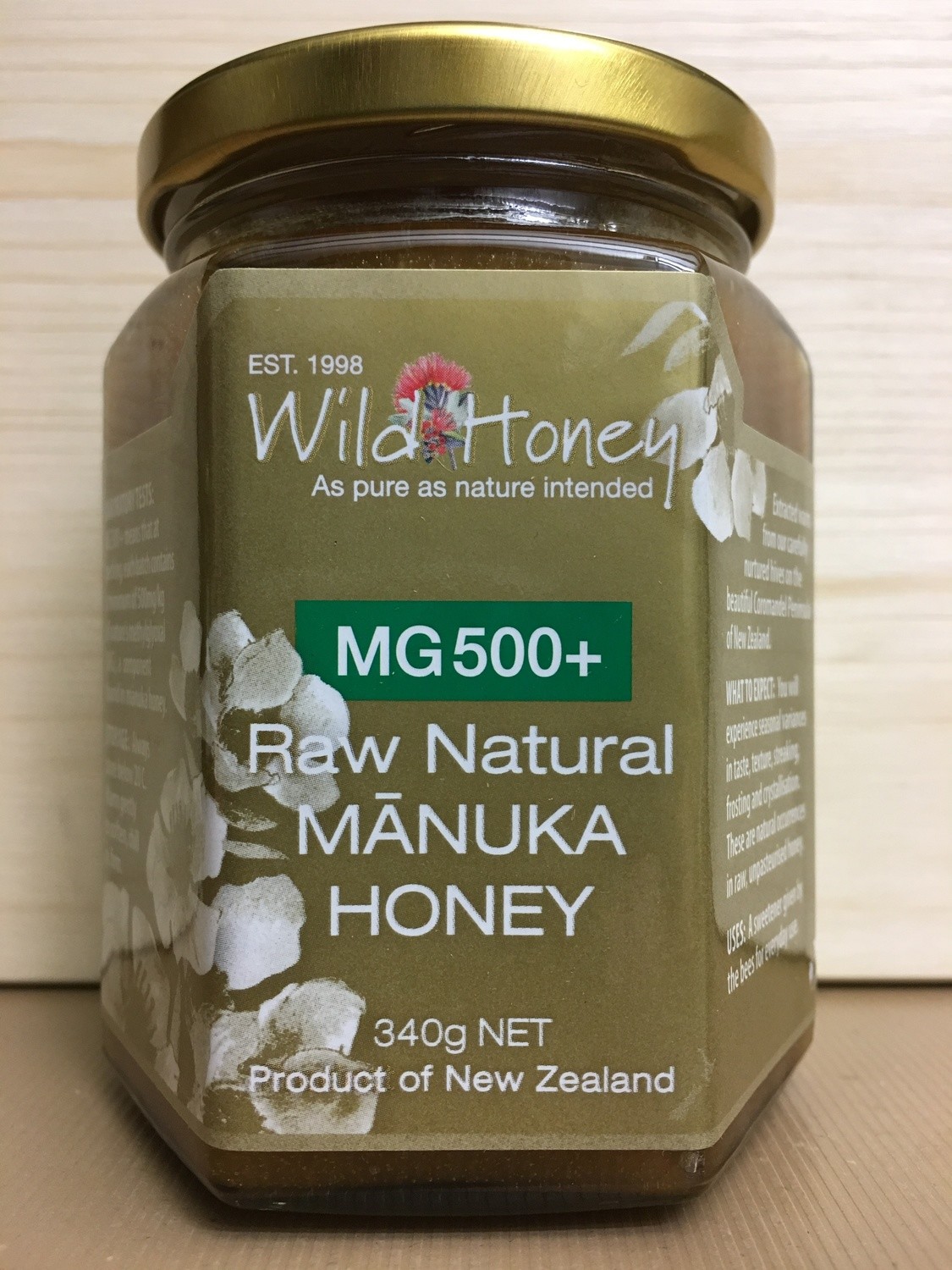 Reiner natürlicher 
Manuka Honig
MG 500+
340 gr