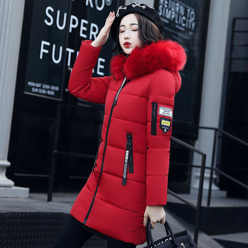 Women Mid-long Thicken Warm Hooded Jacket