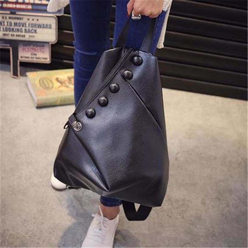 PU leather backpack women