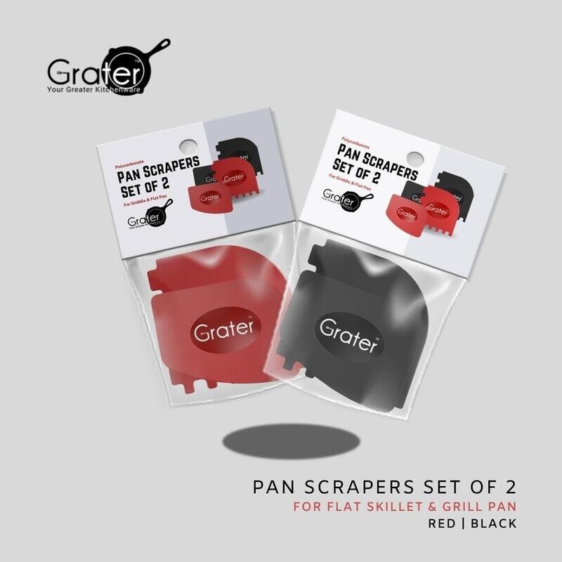 Set of 2 Pan Scrapers for Griddle Grill Pan &amp; Flat Skillet