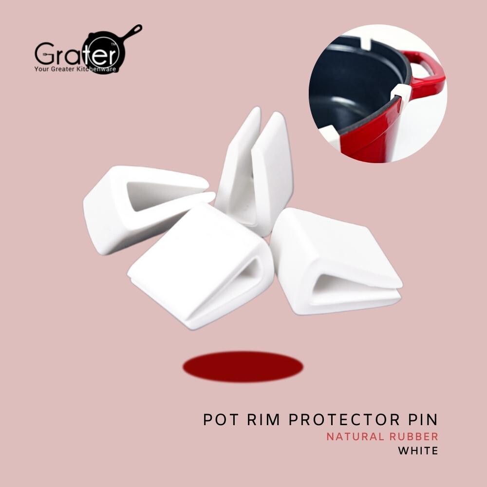4pcs Pot Rim Protector Pin Clips (Natural Rubber)