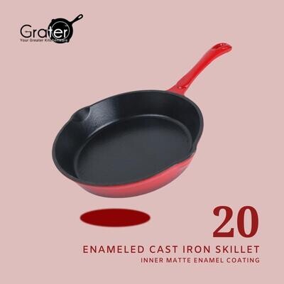 20cm Enameled Cast Iron Skillet Frying Pan