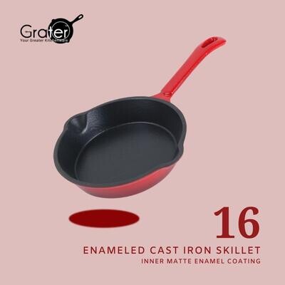 16cm Enameled Cast Iron Skillet Frying Pan