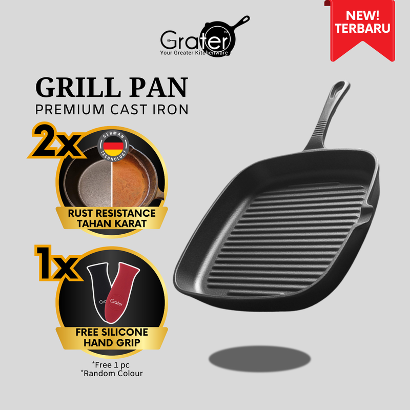 23cm Rust Resistance Cast Iron Grill Pan