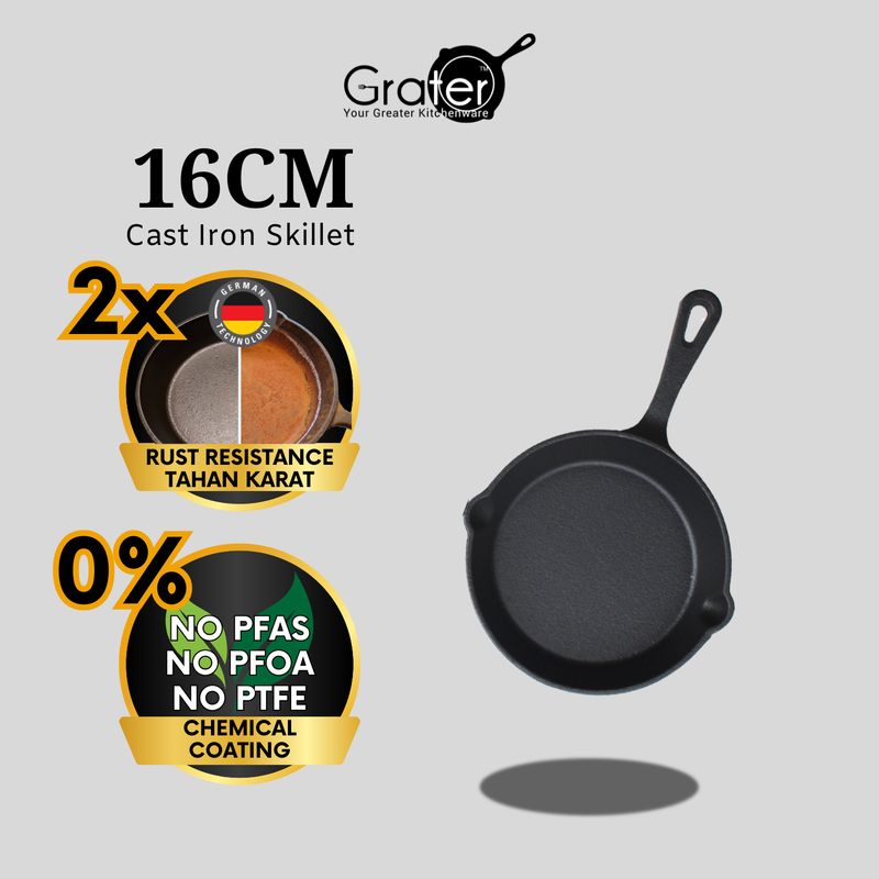 16cm Rust Resistant Cast Iron Skillet 16cm Rust Resistant Cast Iron Skillet