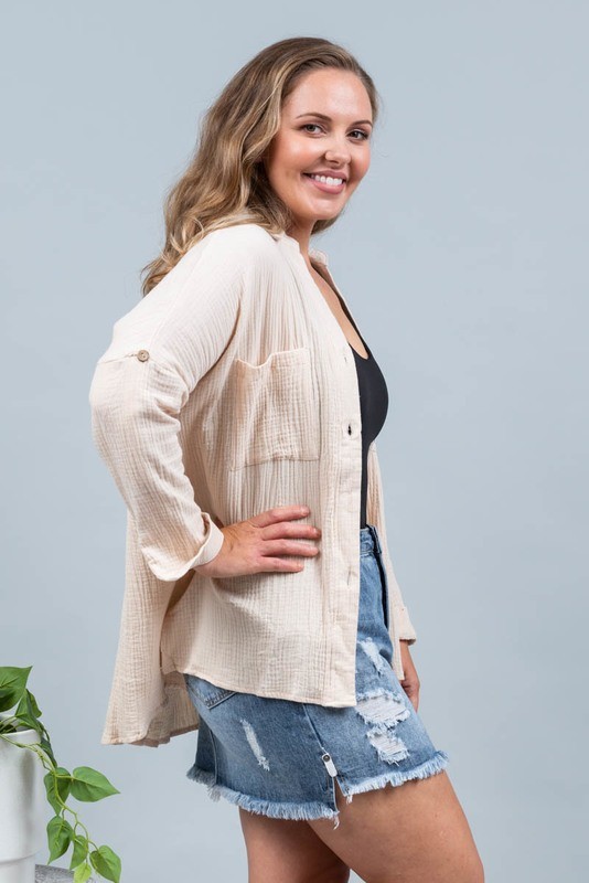 Absolutely Fabulous Cotton Shirt - Sand
