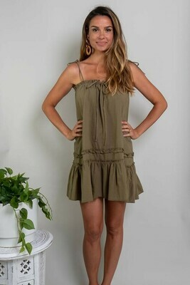 So So Cute Mini Dress - Khaki So So Cute Mini Dress - Khaki