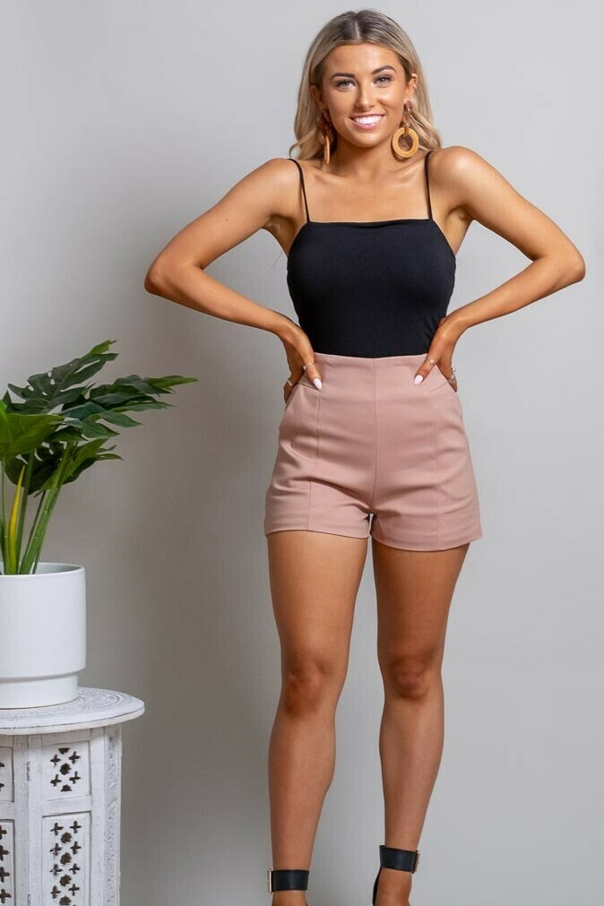 Love U Basics Shoe String Body Suit - Ebony