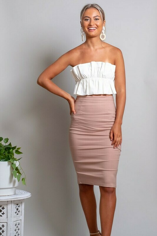 Love U Basics Pencil Skirt - Latte