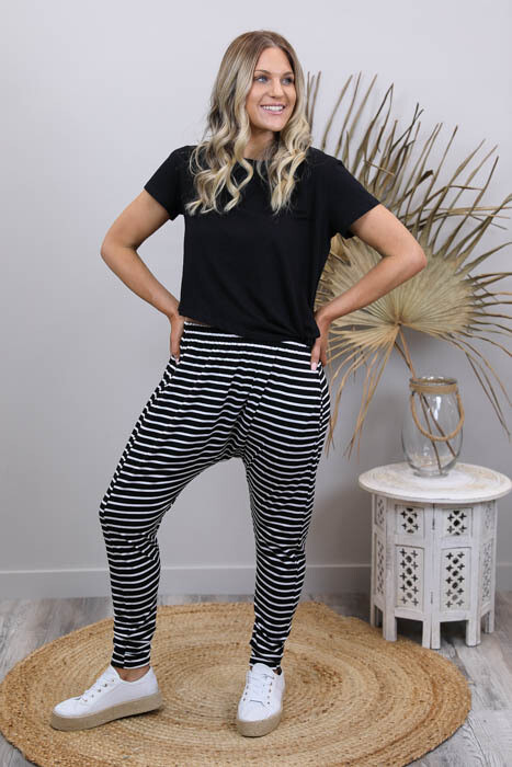 Drop Dudleys - Black/White Stripe