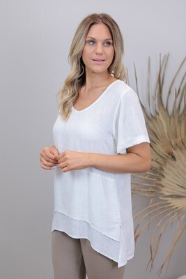 Darling Layered Cuff Sleeve Top - White Darling Layered Cuff Sleeve Top - White