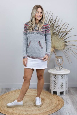 Winter Surf Hood Jumper - Light Gray Multi