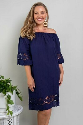 Free Spirit Embroidered Dress - Navy Free Spirit Embroidered Dress - Navy