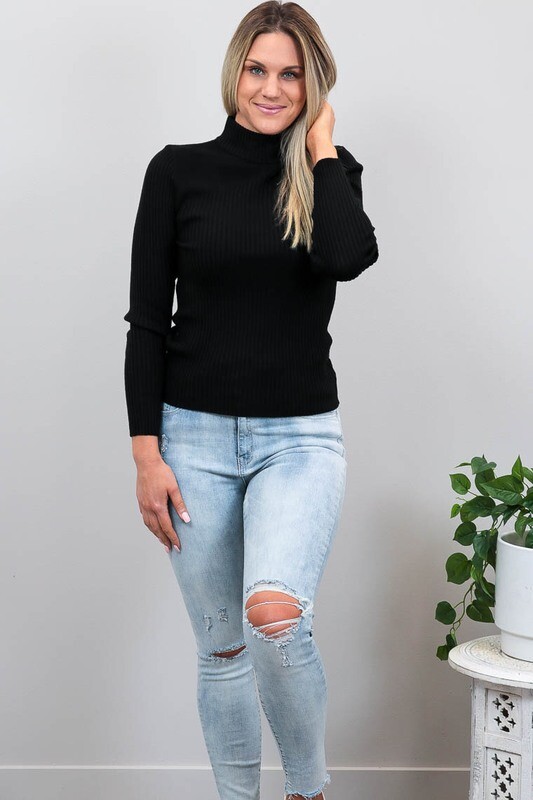 Back To Basics Rib Jumper - Black