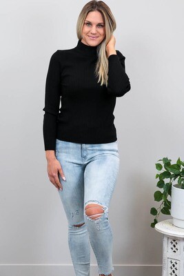 Back To Basics Rib Jumper - Black
