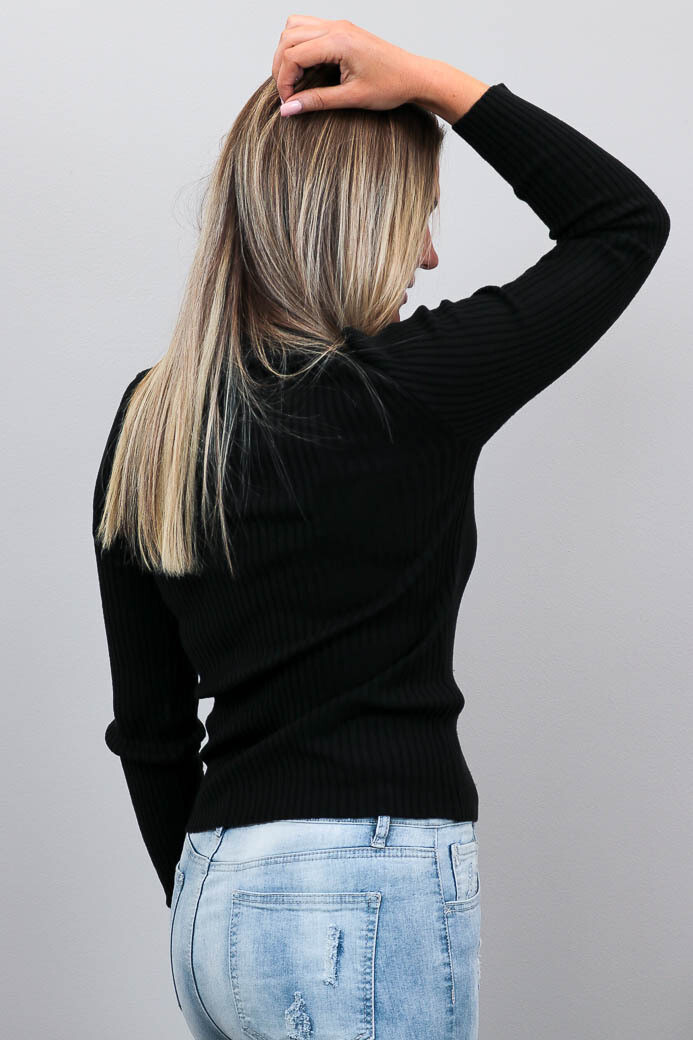 Back To Basics Rib Jumper - Black