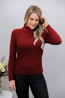 Back To Basics Rib Jumper - Red Rust Back To Basics Rib Jumper - Red Rust