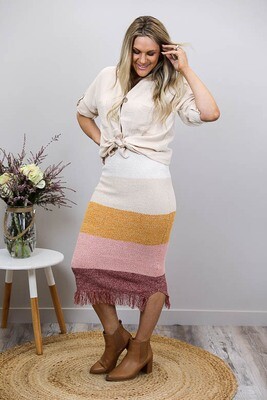 Casablanca Knit Midi Skirt - Ice Cream Multi Casablanca Knit Midi Skirt - Ice Cream Multi