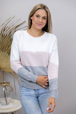 Logan Jumper - Ivory/Blush/Gray Logan Jumper - Ivory/Blush/Gray