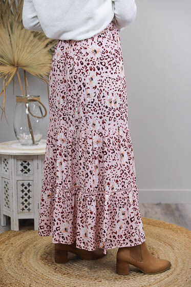 Gypsy Rose BoHo Maxi Skirt - Blush/Leo Bloom