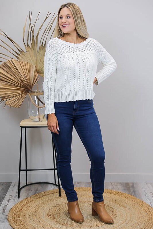 Lavish Detail Knit Jumper/Top - Ivory