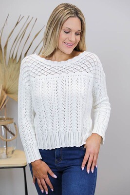 Lavish Detail Knit Jumper/Top - Ivory