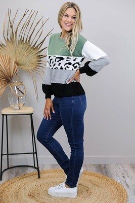 Nashy Leo Jumper - Khaki/Gray Multi Nashy Leo Jumper - Khaki/Gray Multi