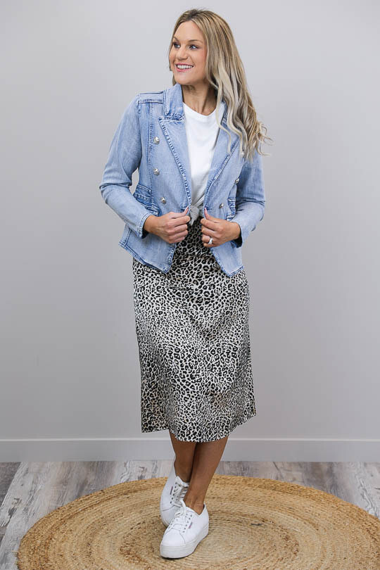 Mambo Military Denim Jacket - Light Blue