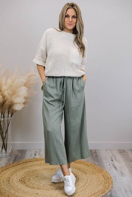 Iggy Bop Pants - Khaki Linen Blend Iggy Bop Pants - Khaki Linen Blend