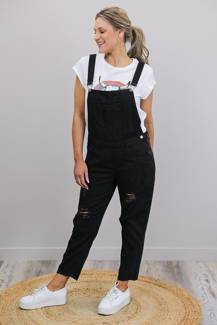 Sundance Denim Overalls - Black