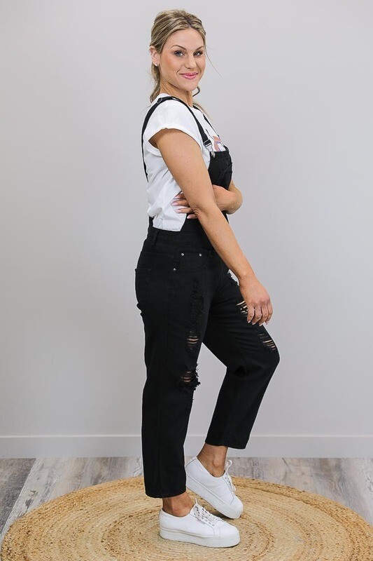 Sundance Denim Overalls - Black