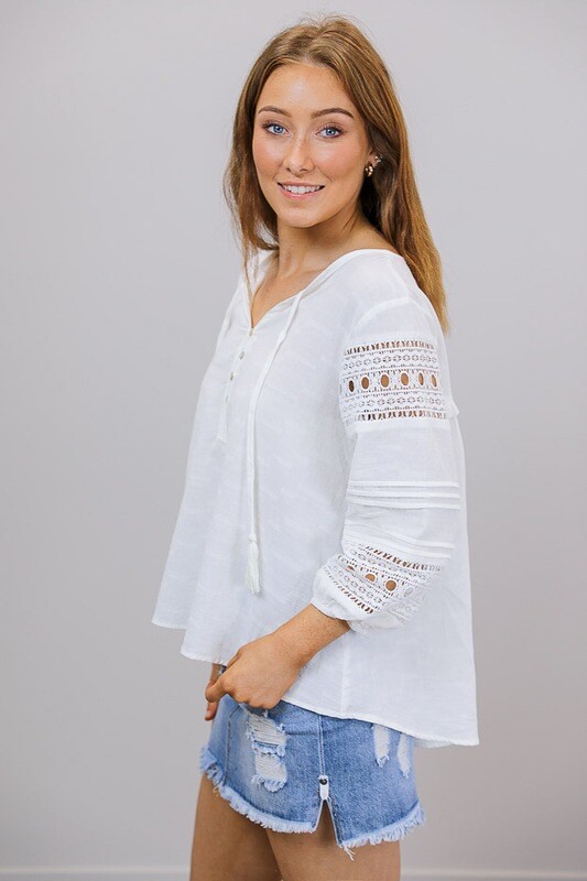 Lena Boho Top - Ivory