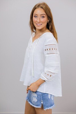Lena Boho Top - Ivory