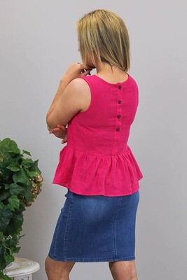 Spellbound Frill Singlet Top - Fuchsia Pink