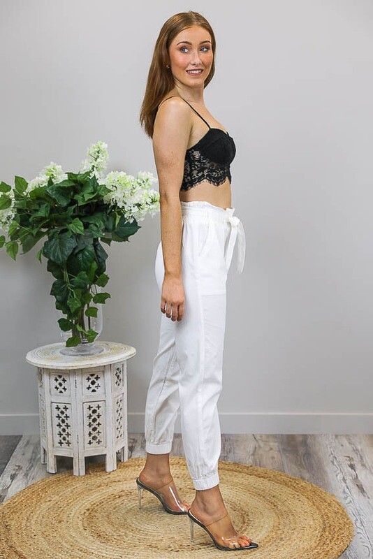 Sasha Frill Top Jogger Pant - Ivory