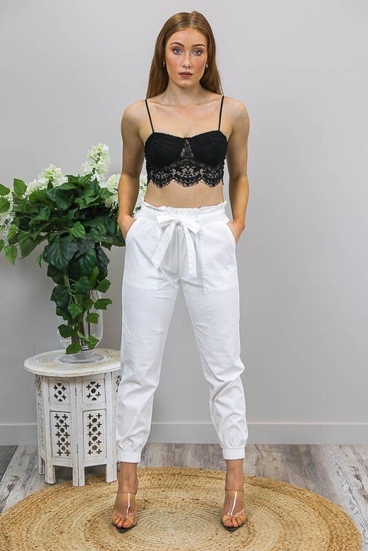 Sasha Frill Top Jogger Pant - Ivory