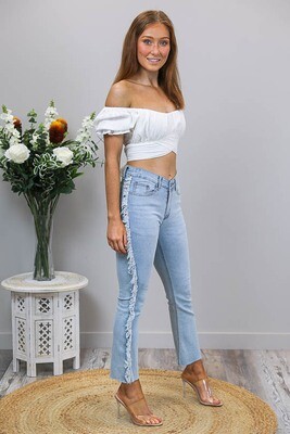 Baby Doll Crop Top - White