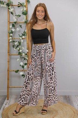 Cassandra Gems Culotte Pants - Blush Leo Cassandra Gems Culotte Pants - Blush Leo