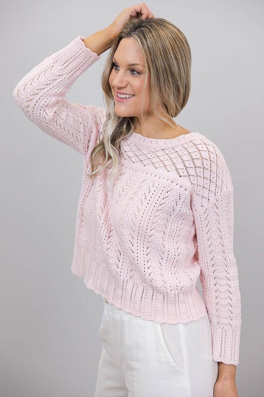 Lavish Detail Knit Jumper/Top - Baby Pink