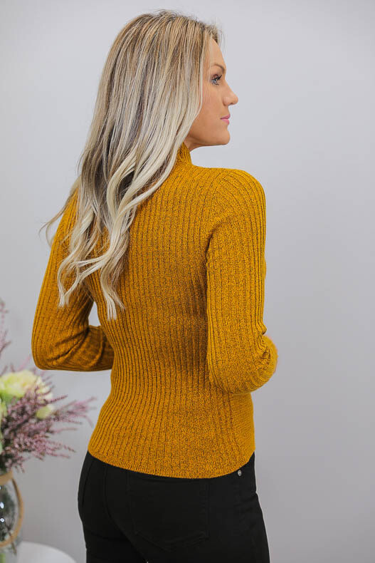 Rhonda Rib Detail Jumper - Mustard