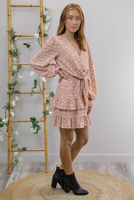 Fruity L/S Frill Mini Dress - Blush Petite Fleur Fruity L/S Frill Mini Dress - Blush Petite Fleur
