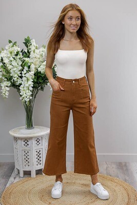 Flarey Mary Culotte Jean Pants - Tan Flarey Mary Culotte Jean Pants - Tan