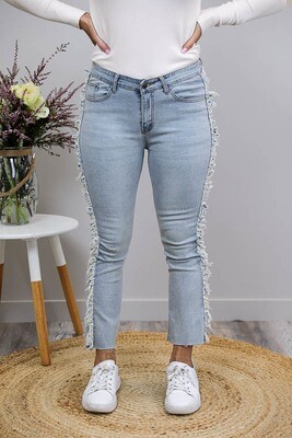 My Boo Fringe Side Jeans - Light Denim