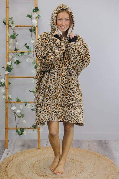 Snugglebug Oversized Hoodie - Tan Leo