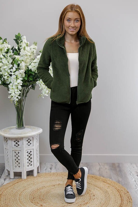 Cuddly Fluff Jacket - Khaki